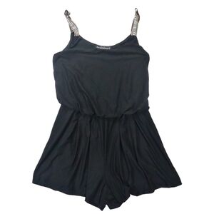 Derek Heart Romper Shorts Black Sleeveless Size Small